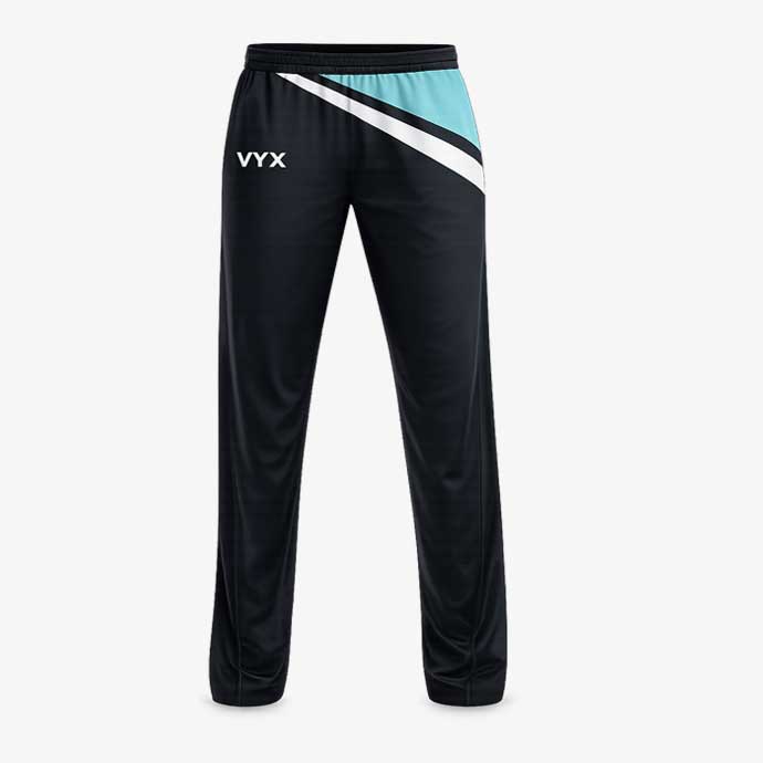 RunVector Black Blue Cricket Trousers front view.jpg