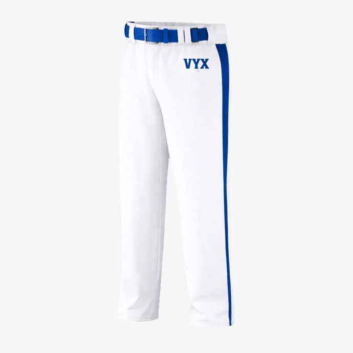 OutfieldPro White Blue Baseball Softball Pants front view.jpg