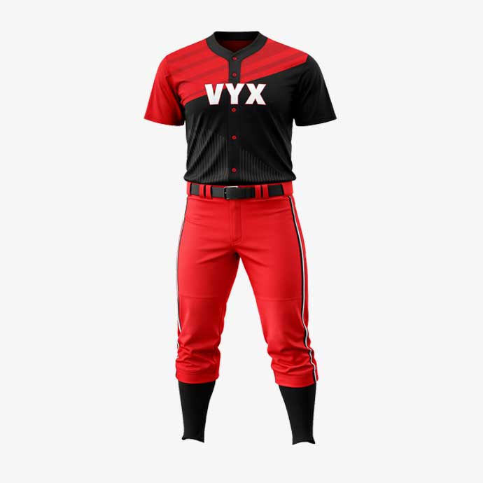 FieldStrike Red Black Baseball Softball Uniform Set front view.jpg