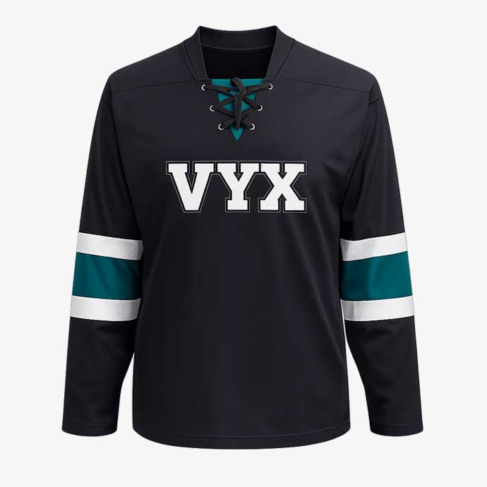 GlacierPlay Black Teal Ice Hockey Jersey front view.jpg