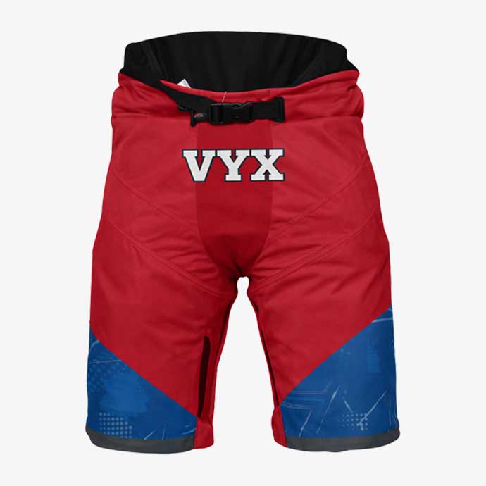 PuckFlow Red Blue Ice Hockey Pants front view.jpg