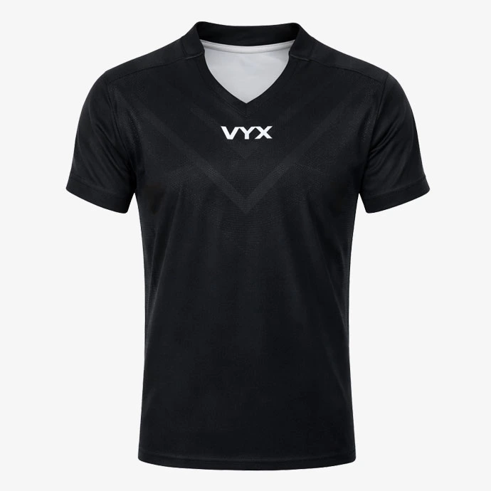 RapidLine black short sleeve rugby jersey front view