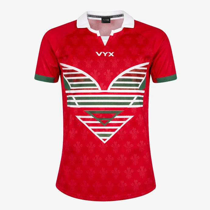 Velocity red rugby jersey performance design front view