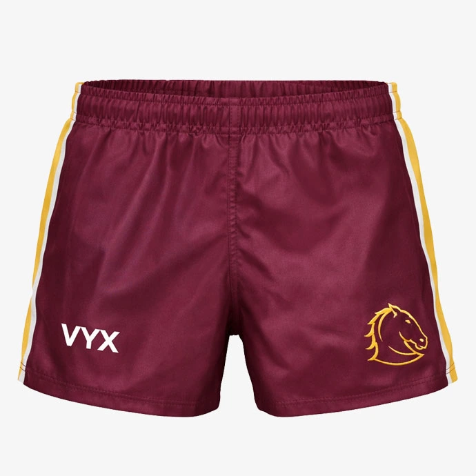 IronWall maroon rugby shorts front view