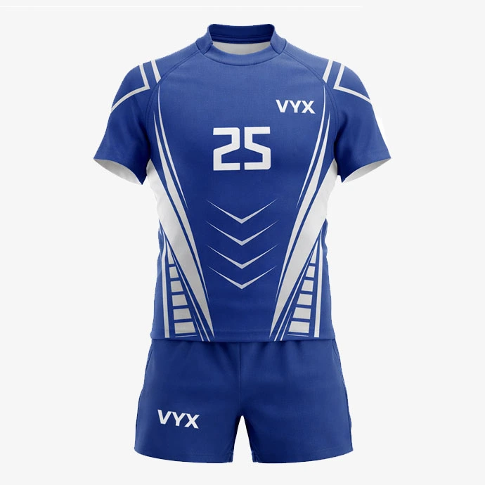 Vortex XV blue rugby uniform set front view