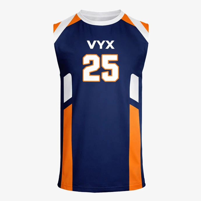 Dominova blue orange volleyball jersey front view