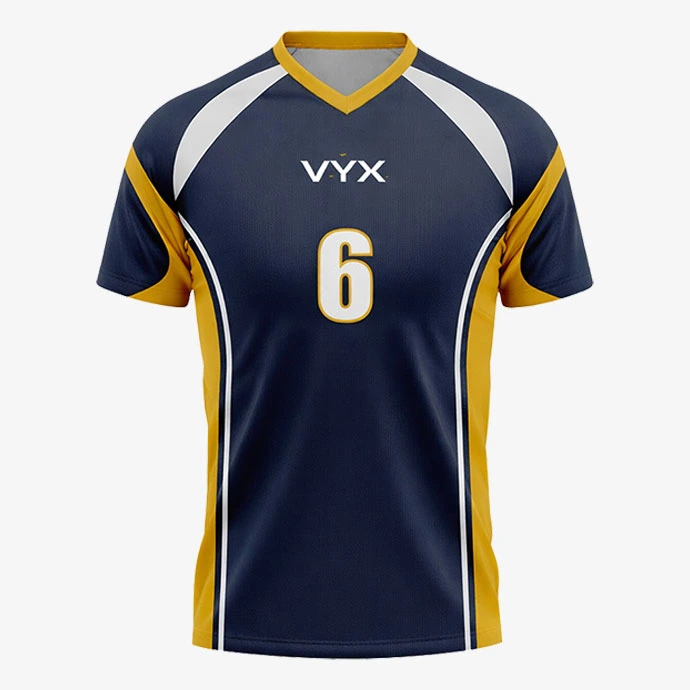 AttackLine navy yellow volleyball jersey front view