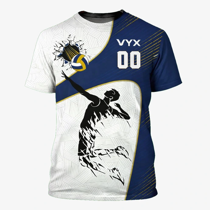 StormSpike white navy volleyball jersey graphic front view