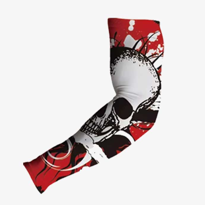 VYX Revolt skull graphic compression arm sleeve 3-4 view