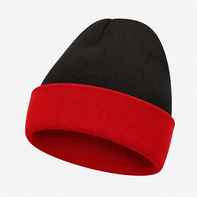 VYX black red knit performance beanie 3-4 view
