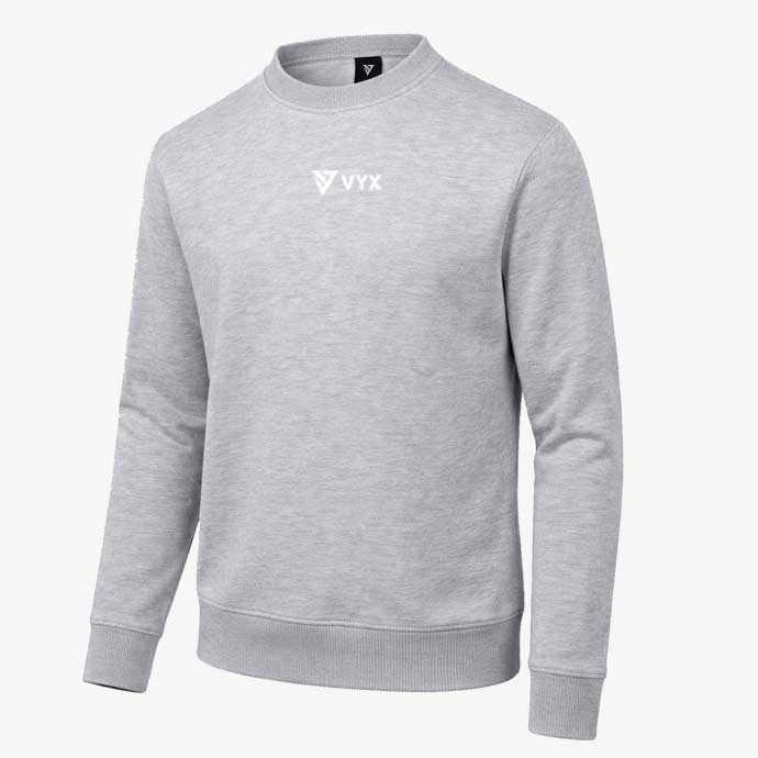 VYX PowerBlend grey classic sweatshirt front view