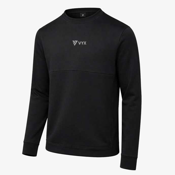 VYX GameDay black performance sweatshirt front view