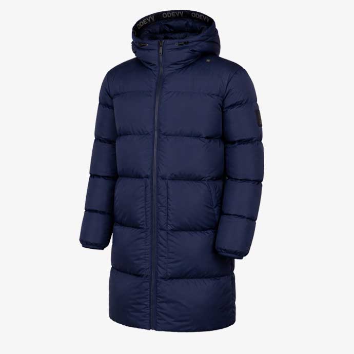 StadiumPro Navy Long Bench Jacket Front View