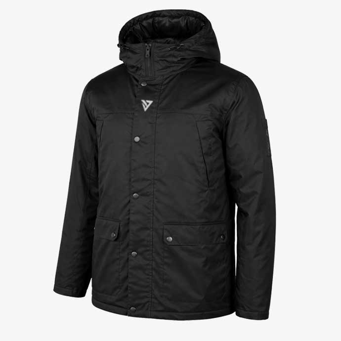 BenchPro Black Team Parka Front View