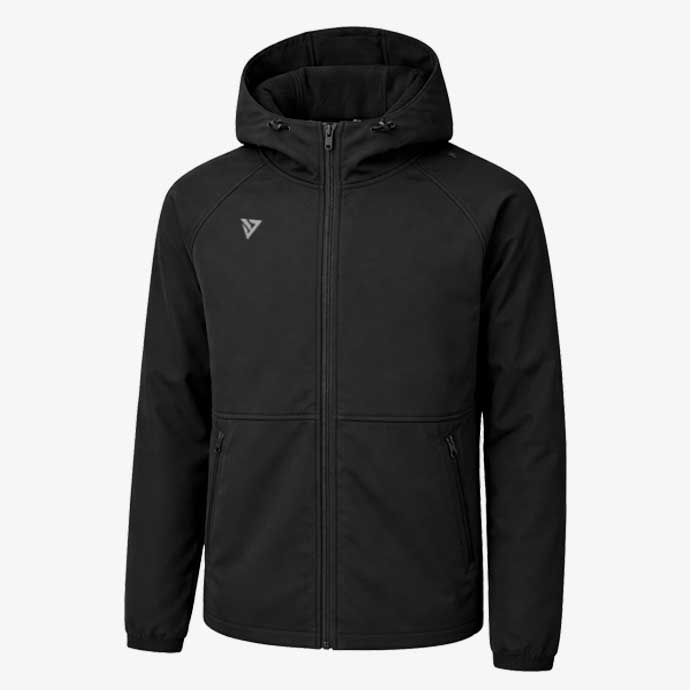 FlexPro Black Softshell Jacket Front View