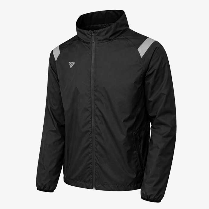 AquaFlex Black Rain Jacket Front View
