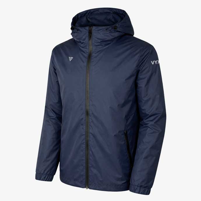 RainForce Navy Hooded Rain Jacket Front View