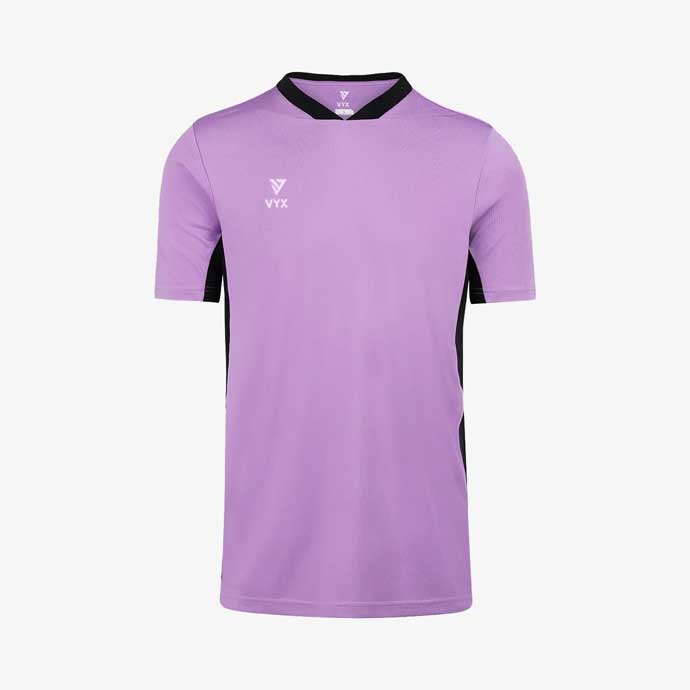 GameMaster purple training shirt front view with contrast side panels