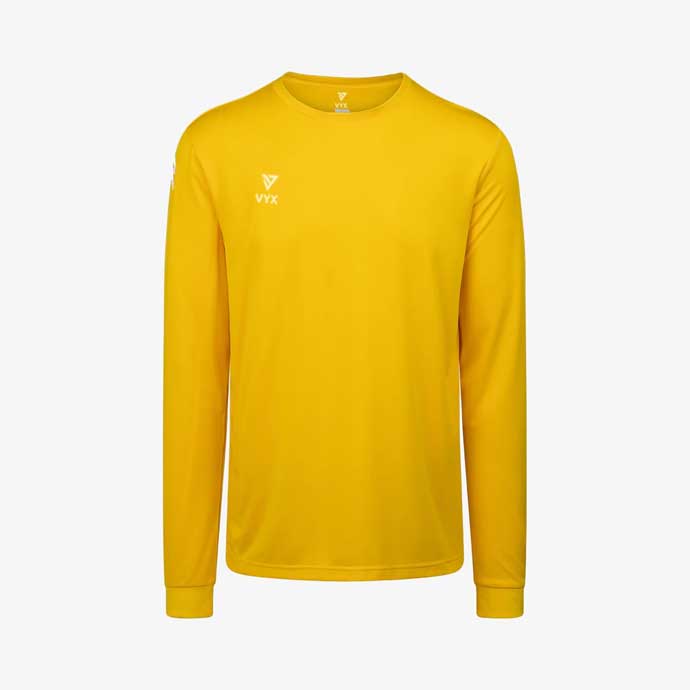 PrimeFlex yellow long sleeve training shirt front view performance teamwear