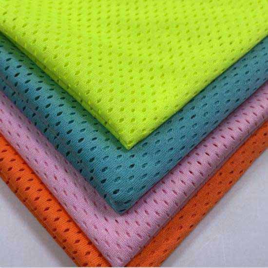 Colorful mesh fabric material for breathable sportswear and team uniform manufacturing