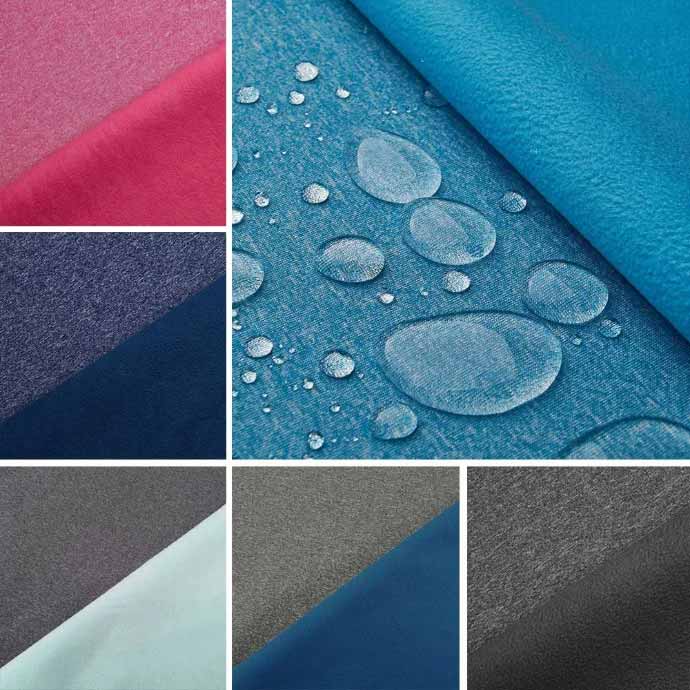 Softshell performance fabric with wind-resistant and durable outer layer for sports jackets