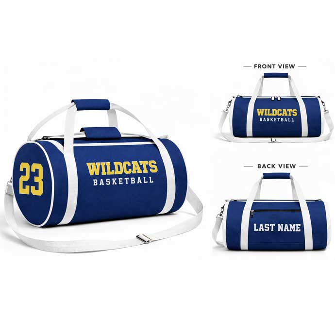 MoveMax Custom Round Basketball Duffle Bag with Name and Number