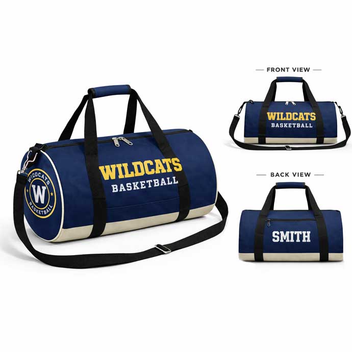 TeamHaul Custom Basketball Duffle Bag Front and Back View