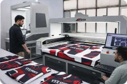 Laser cutting of sportswear fabric panels