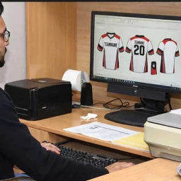 Sports uniform design development on computer