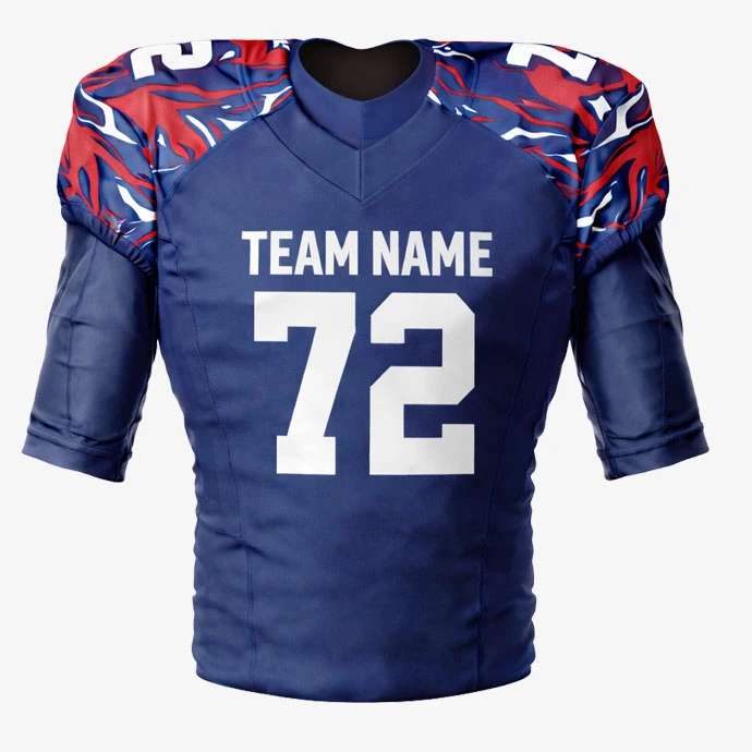 IronSnap American football jersey front view navy padded team jersey