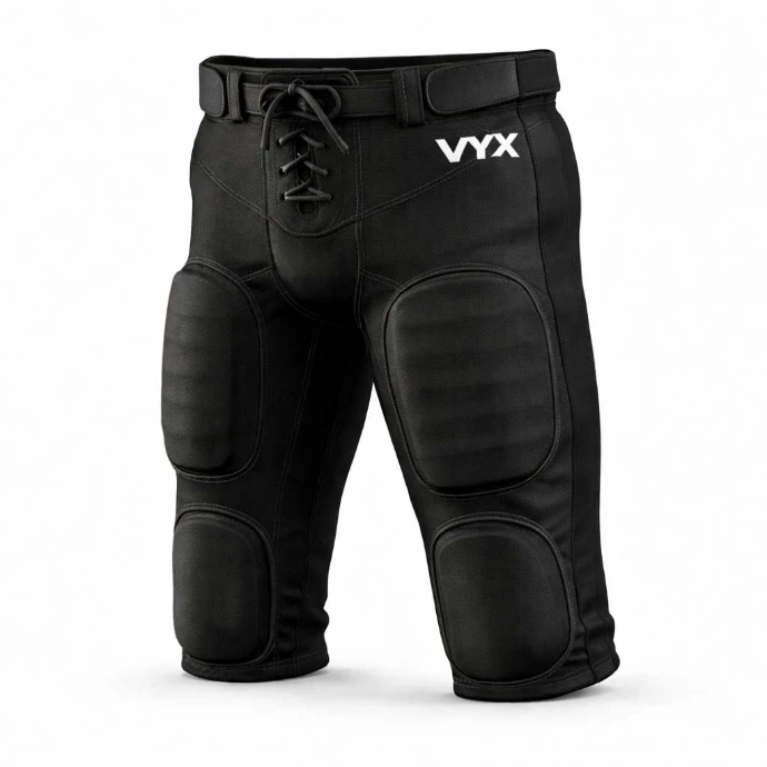IronRush American football pants front view black padded game pants
