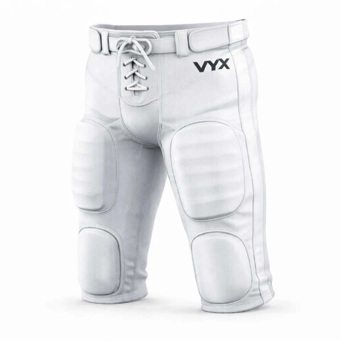 IronRush American football pants white front view padded game pants