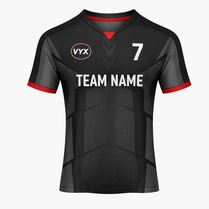 Airmesh Black Soccer Jersey front view.jpg