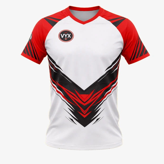 Netrix White Red Soccer Jersey front view.jpg