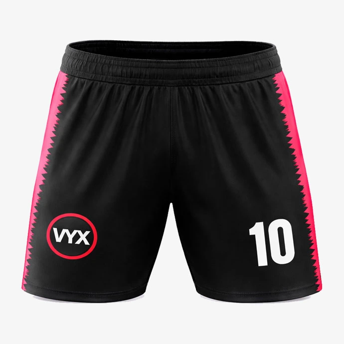 Turfedge Black Pink Soccer Shorts front view.jpg