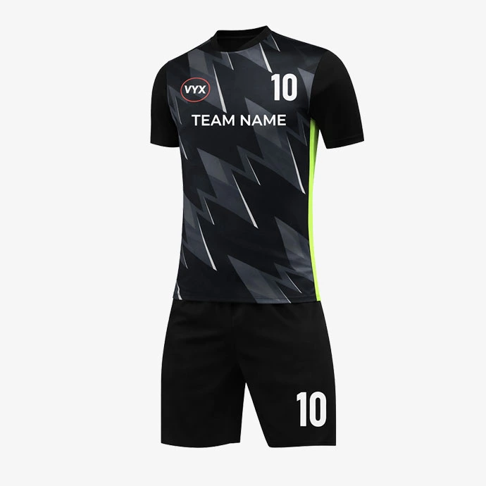 FieldFlex Black Green Soccer Uniform Set front view.jpg