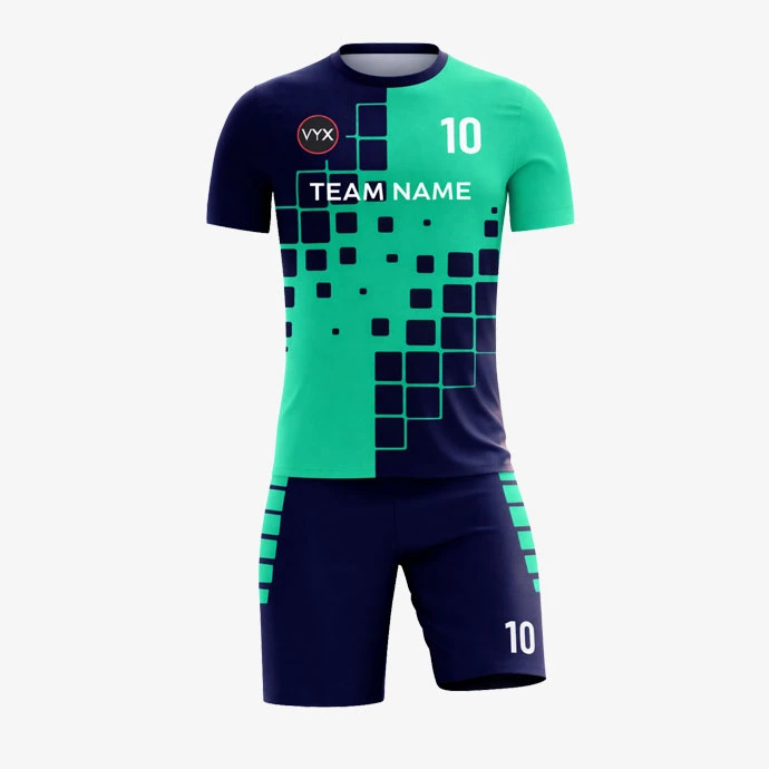 MatchCore Navy Green Soccer Uniform Set front view.jpg